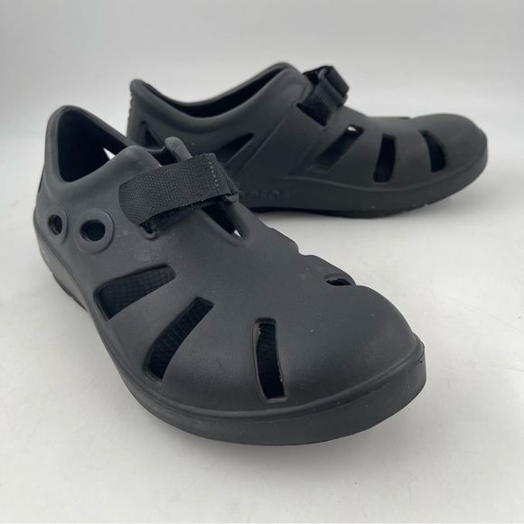 👞Oofos Unisex Adult OOCandoo Black Athletic Recovery Sandal - Men/7| Women/9 - Picture 5 of 16